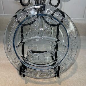 Vintage Tiara pale blue glass child’s plate